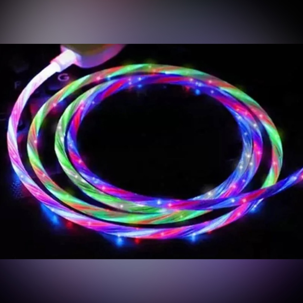 iPhone📱Flashing Lights Charger Cable